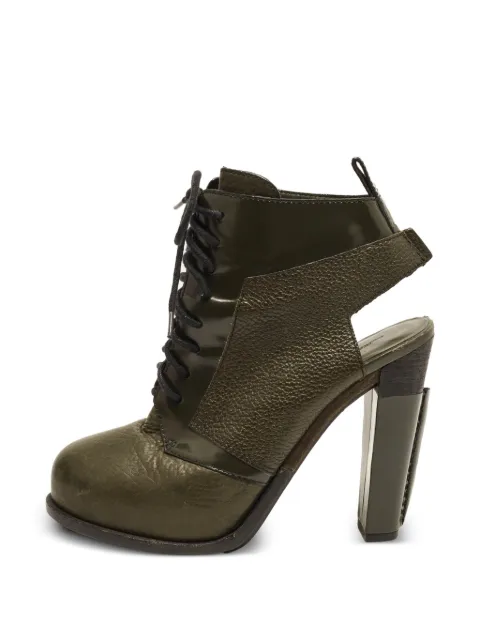 Pre-Owned Alexander Wang lace-up cut-out ankle boots Green 1379121