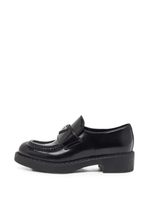 Prada Pre-Owned Triangle platform loafers Black 1380540