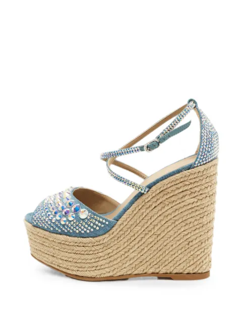 Le Silla crystal-embellished denim sandals Blue 1376024