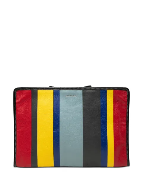 Balenciaga Pre-Owned 2005-2026 Lambskin Striped Bazar clutch bag Multicolour WV6XRN2MCBWUNSIG