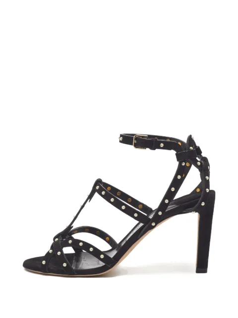 Jimmy Choo Pre-Owned Beverly pearl-embellished sandals Black 1379977