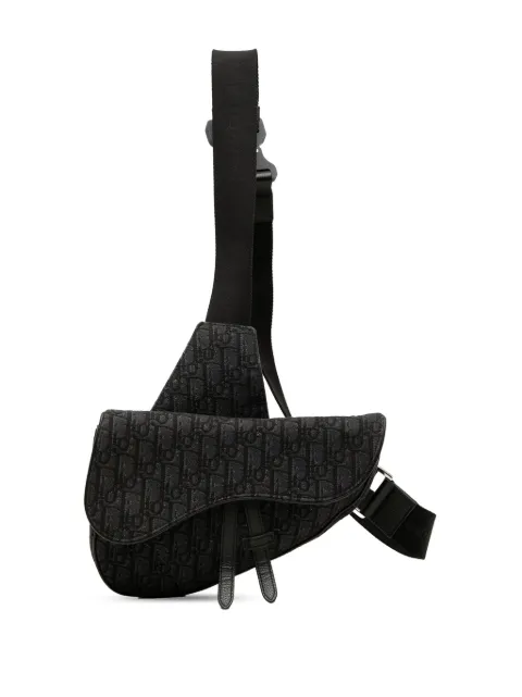 Christian Dior Pre-Owned 2019 Oblique Canvas Saddle crossbody bag Black WJN4LBSBI4UE3R2D