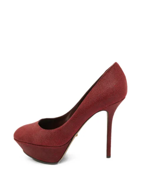 Sergio Rossi Vintage leather platform pumps Red 1378112