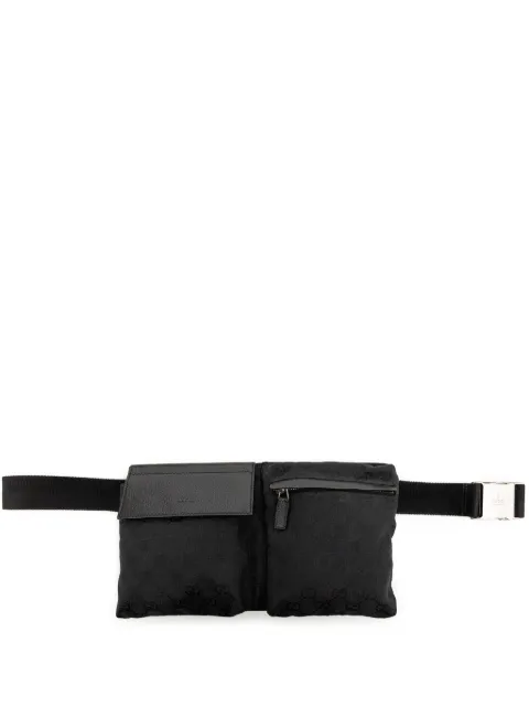 Gucci Pre-Owned 2000-2015 GG Canvas Double Pocket belt bag Black VGY50FSY9Q3YBPYJ