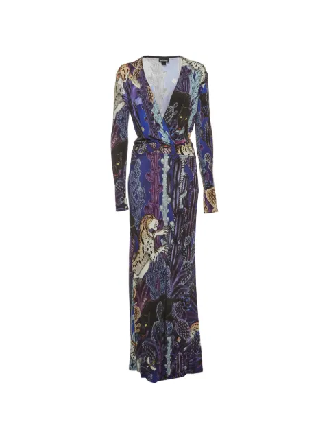 Just Cavalli Vintage printed long-sleeve maxi dress Blue 1376079