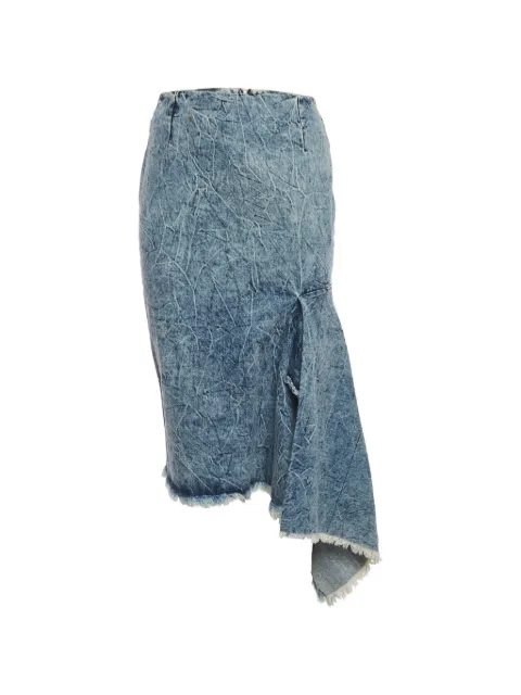Balenciaga Pre-Owned asymmetrical acid-wash midi skirt Blue 1378111