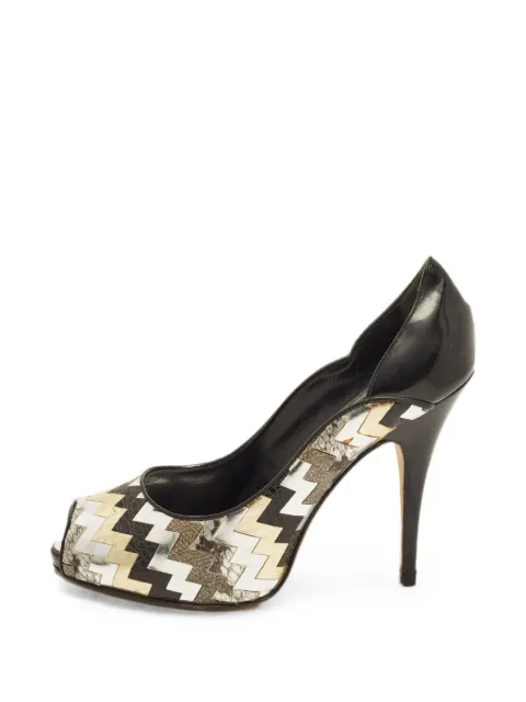 Giuseppe Zanotti Vintage zigzag peep-toe sandals Black 1381119