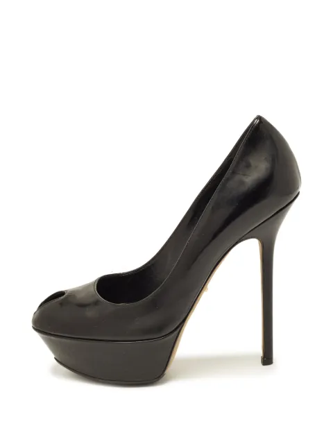 Sergio Rossi patente leather peep-toe heeled pumps Black 1376180