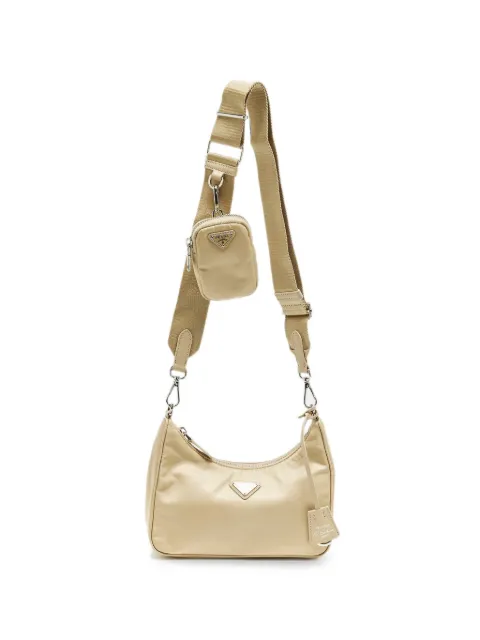 Prada Pre-Owned 2005 logo-plaque shoulder bag Neutrals 1267349