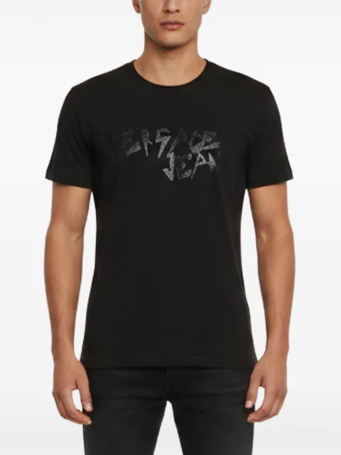 Versace Pre-Owned logo-print jersey T-shirt Black 1377797