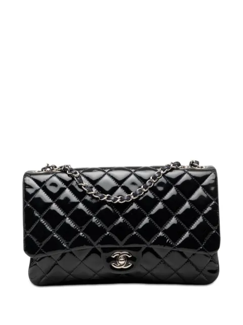 CHANEL Pre-Owned 2013-2014 Jumbo Patent 3 Accordion Flap shoulder bag Blue GECZF8OTR5OPPOCP