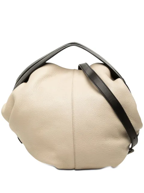 Loewe Pre-Owned 2000-2015 Grained Calfskin Zip Handle satchel Neutrals FODNR6A8O9H193BY