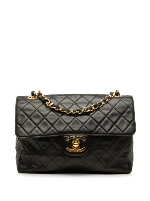 CHANEL Pre-Owned 1994-1996 Jumbo XL Classic Lambskin Single Flap crossbody bag Black D0PP937U19S4H00A