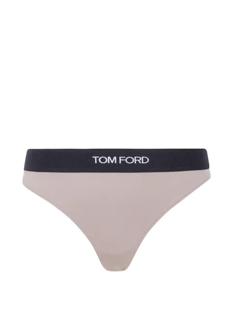 TOM FORD logo-waistband thong Neutrals KNJ009JEX011