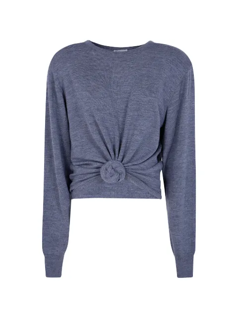Magda Butrym knot-detail round-neck sweater Grey 351426