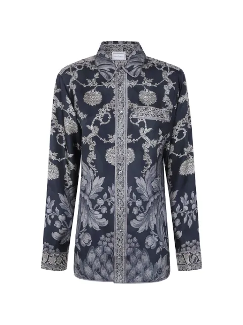 Pierre-Louis Mascia floral-print silk shirt Black ALOES10642
