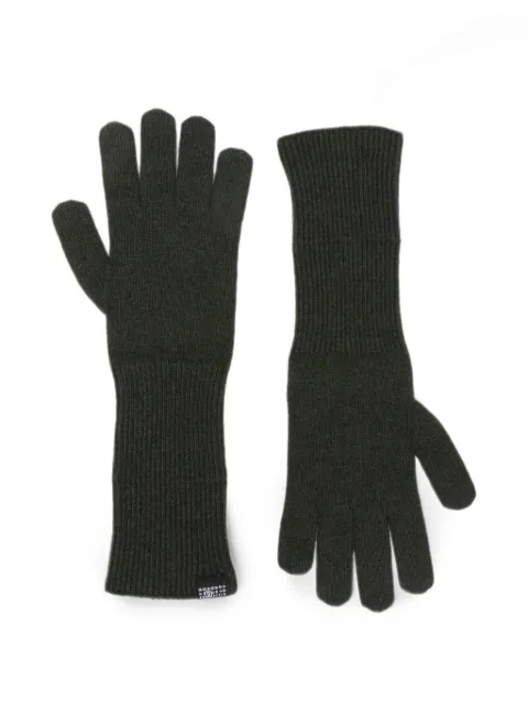 MM6 Maison Margiela ribbed-knit wool-blend gloves Green S52TS0050M13293