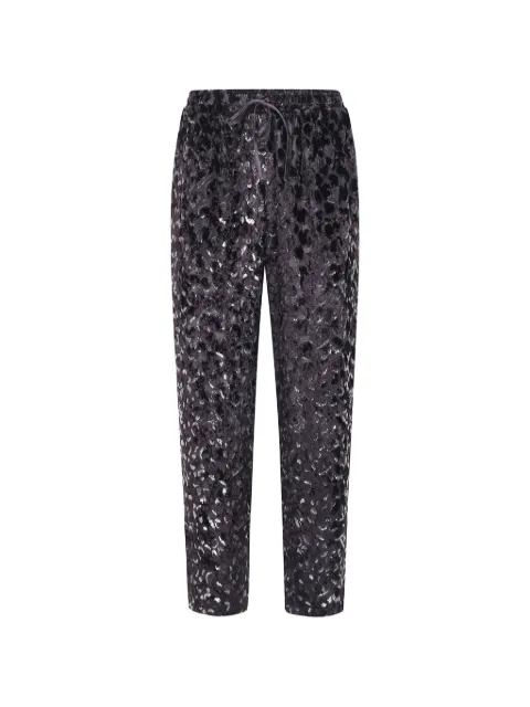 Pierre-Louis Mascia leopard-pattern velvet-effect trousers Brown VEPELUWONDERFUL12972