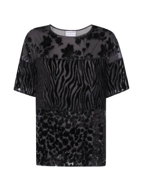 Pierre-Louis Mascia patchwork devoré-effect T-shirt Brown PATCHWORK12971
