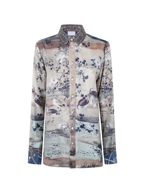 Pierre-Louis Mascia floral-print silk shirt Neutrals ALOES12451