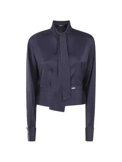 DSQUARED2 tie-neck pleated-waist shirt Black S75NC1140D35531