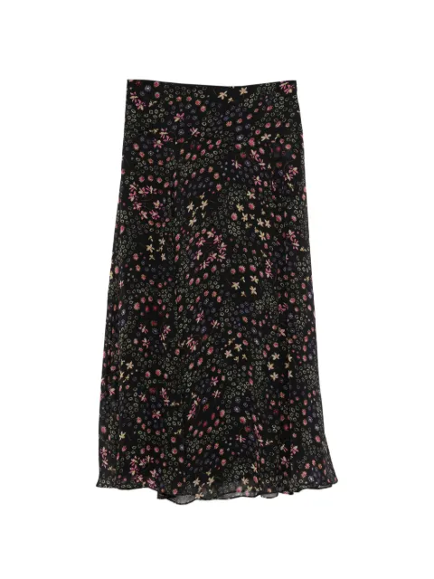MARANT ÉTOILE floral-print silk maxi skirt Black JU0540FAD3J01E