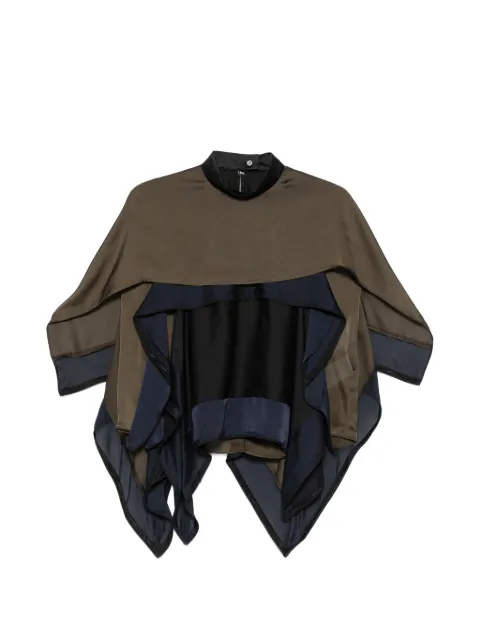 sacai layered semi-sheer blouse Green 2608575