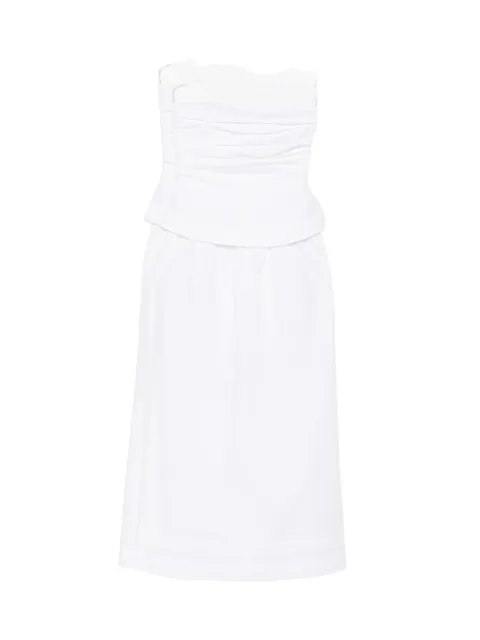 Xirena Ciara ruched strapless midi dress White X4LUC054