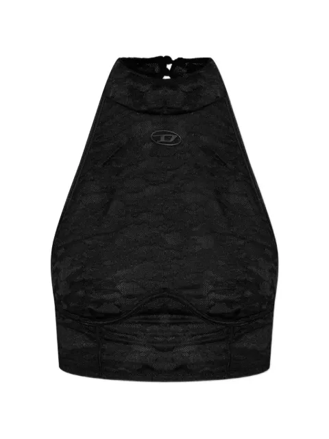 Diesel laced halterneck top Black A225690DRAK