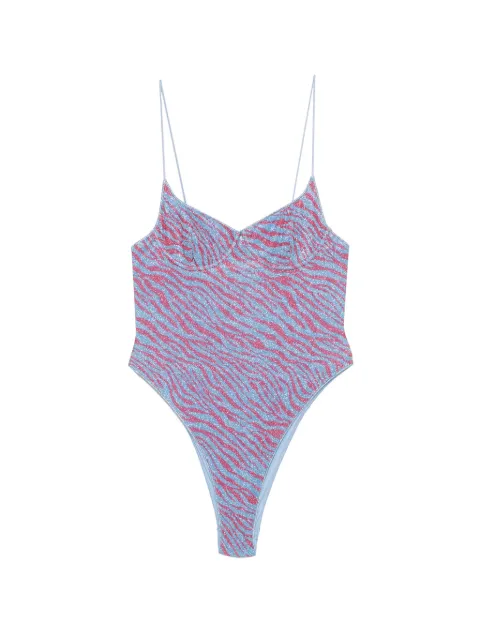 Oséree zebra-print underwired swimsuit Blue TUF268