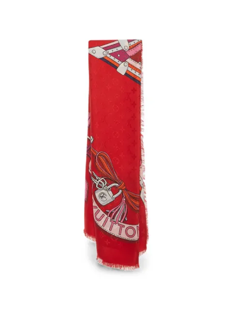 Louis Vuitton Pre-Owned flower straps print scarf Red 1376794