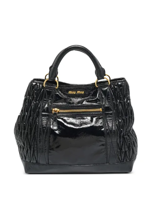 Miu Miu Pre-Owned leather tote bag Black 1286788