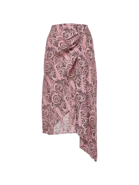 Maje printed asymmetric midi skirt Pink 1378480