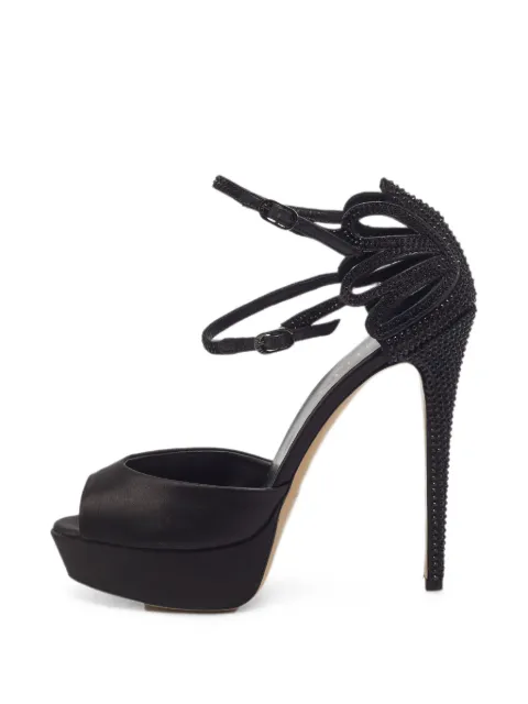 Le Silla crystal-embellished ankle-strap sandals Black 1376538