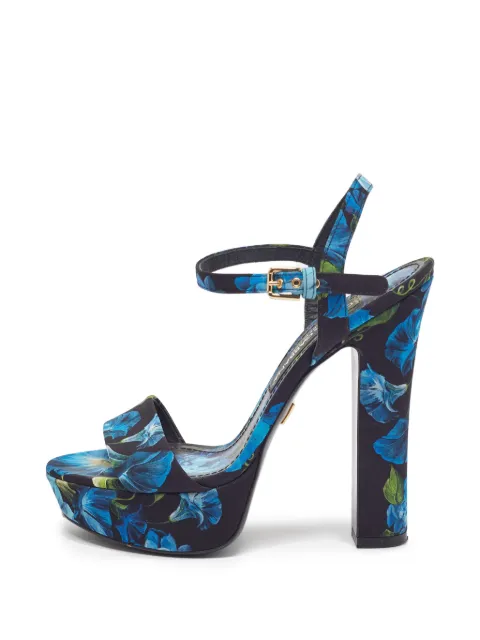 Dolce & Gabbana Pre-Owned Keira floral platform sandals Blue 1380778