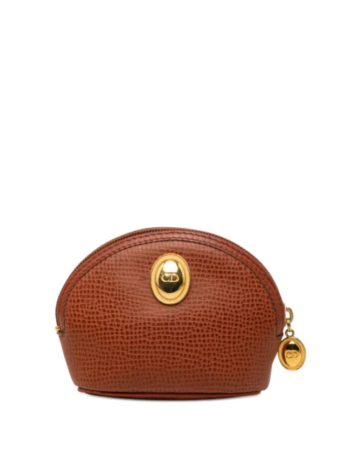 Christian Dior Pre-Owned 20th Century Grained Leather CD Logo coin pouch Brown TJKQWVBKJPNDKNBL
