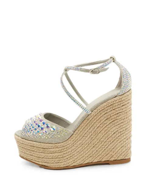 Le Silla crystal embellished espadrille sandals Silver 1376512