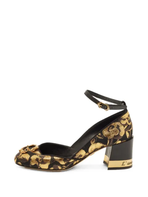 Dolce & Gabbana Pre-Owned DG logo floral-brocade pumps Black 1380700