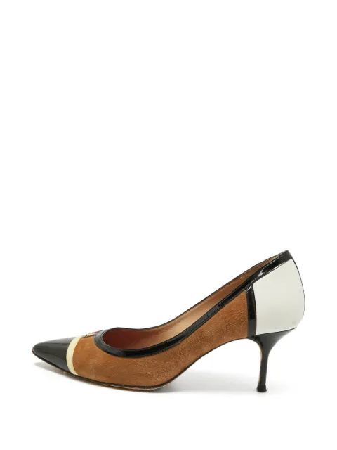 Carolina Herrera Vintage tricolour suede pumps Brown 1377911