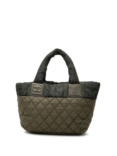 CHANEL Pre-Owned 2013-2014 Small Quilted Nylon Coco Cocoon tote bag Brown 0GV4U1F41K0GJQE8