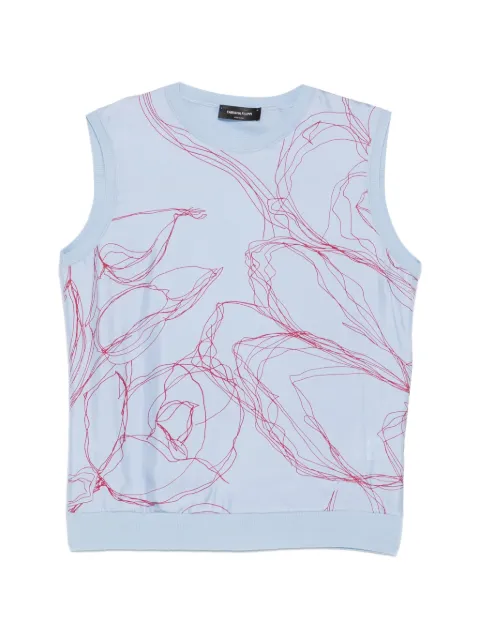 Fabiana Filippi graphic-print sleeveless top Blue MAD216F0260000M279