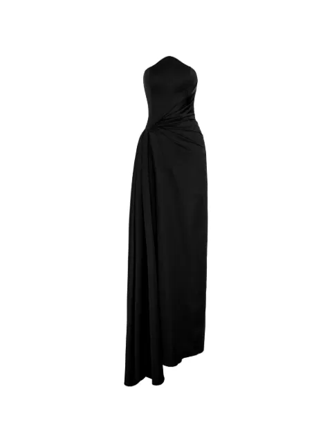 V:PM ATELIER Kira strapless gathered-waist maxi dress Black KRAVPM