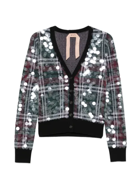 Nº21 sequin-embellished cardigan Green 26IN2M0A04190060001