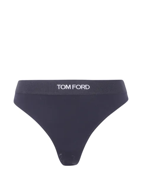 TOM FORD logo-waistband thong Black KNJ009JEX011099