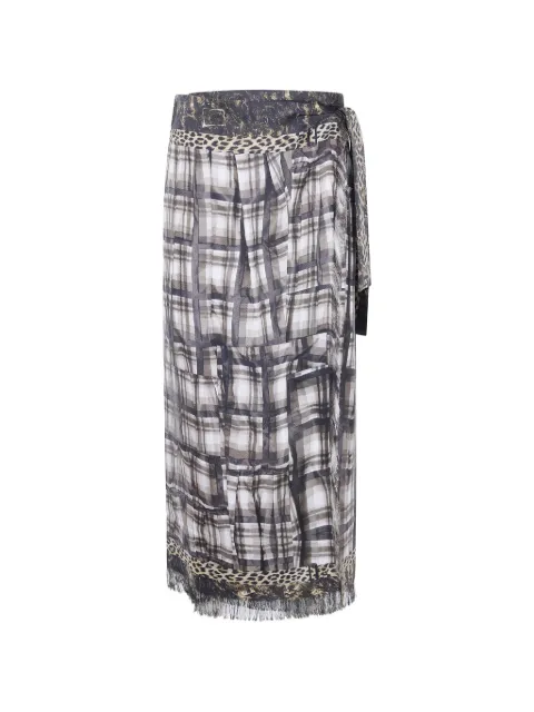 Pierre-Louis Mascia check-pattern fringed midi skirt Black ALOES12830