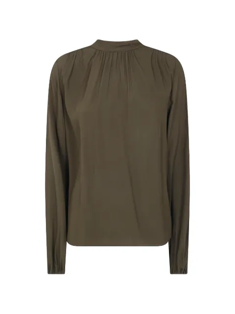 Nº21 bow-detail pleated blouse Green G1015111099