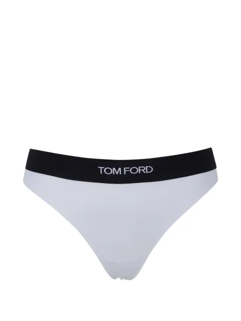 TOM FORD logo-waistband thong White KNJ009JEX0110