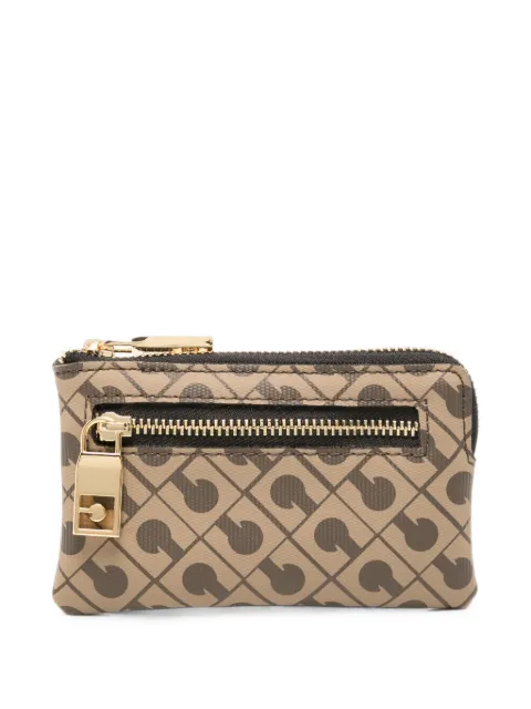 Gherardini Millerighe monogram-print zip-around pouch Brown GHW0115POUCHKEYHOLDERMOKA