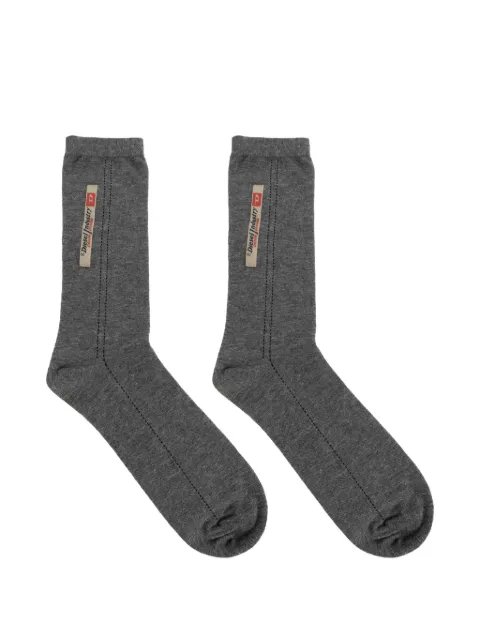 Diesel cotton socks with logo label Grey A239970JCBH