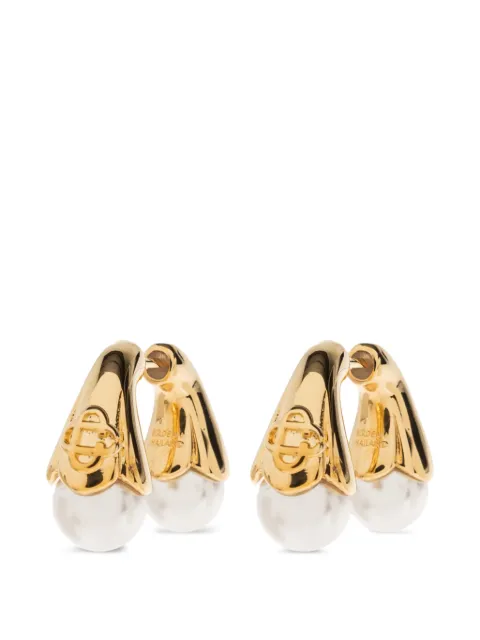 Casablanca Lotus logo-detail pearl earrings Gold APF26JW41001